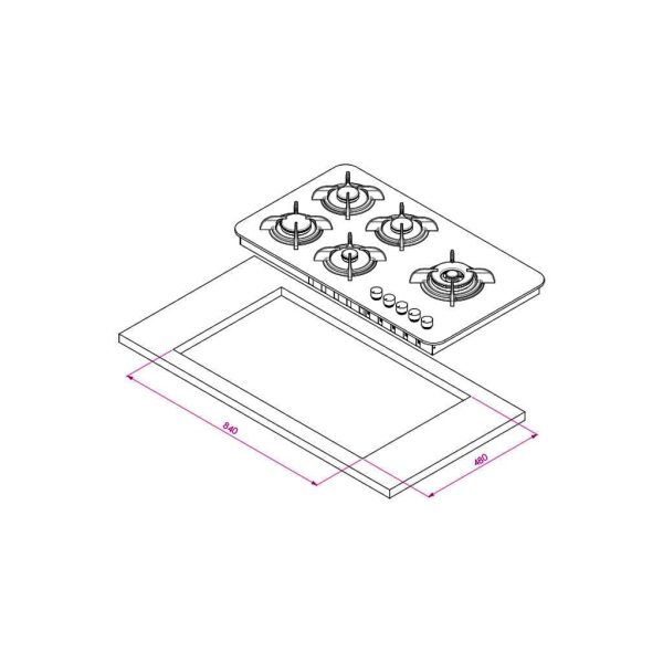 اجاق گاز رومیزی شیشه ای کن مدل IG8510