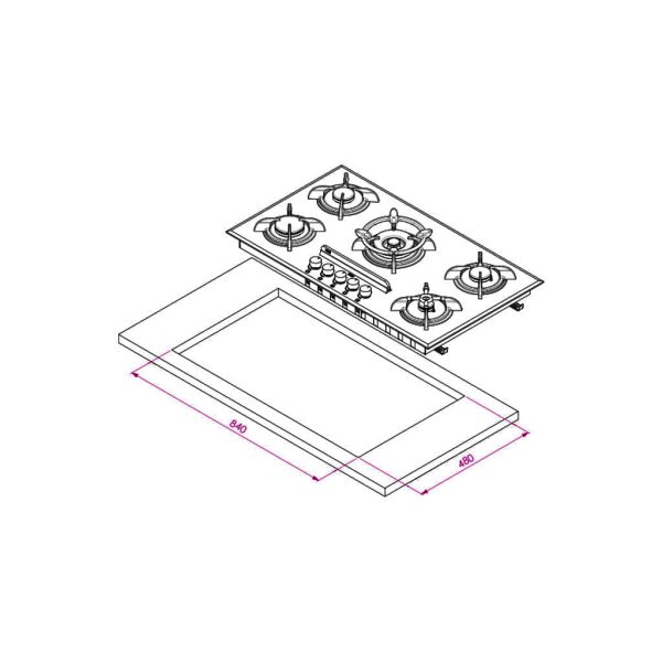 اجاق گاز رومیزی شیشه ای کن مدل CG8505