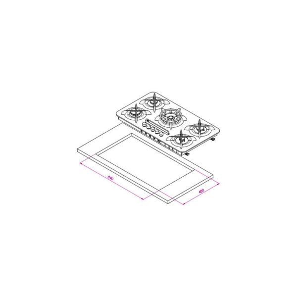 گاز رومیزی و صفحه ای کن مدل اپل مشکی Apple ایتالیایی