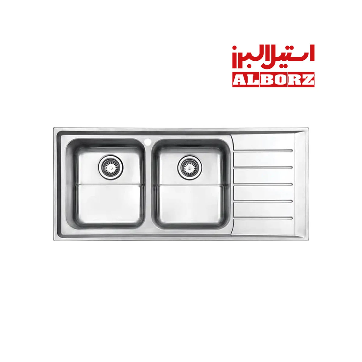 سینک ظرف شویی استیل البرز رو کار مدل 735 سینک ظرف شویی استیل البرز رو کار مدل 735