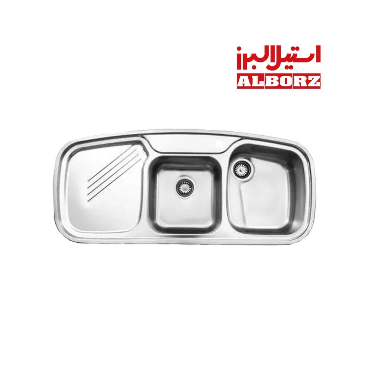 سینک ظرف شویی استیل البرز تو کار مدل 614 سینک ظرف شویی استیل البرز تو کار مدل 614
